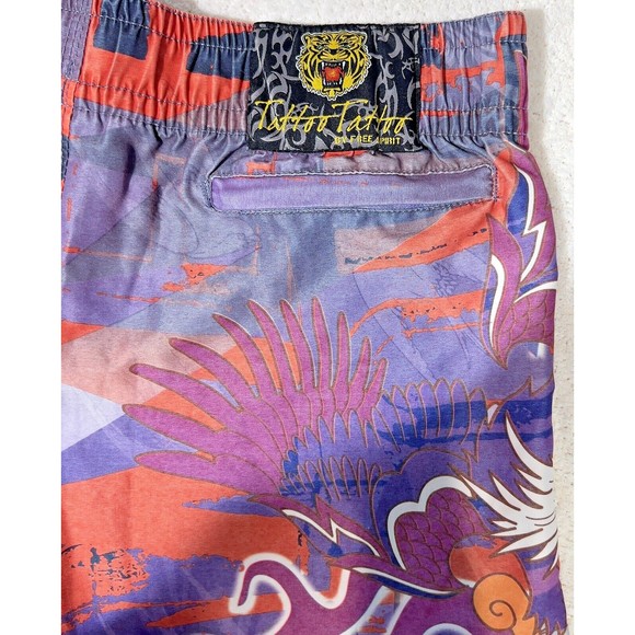 Tattoo Tattoo By Free Spirit Board Shorts Love Blues Purple Orange Mens Med - Picture 4 of 6